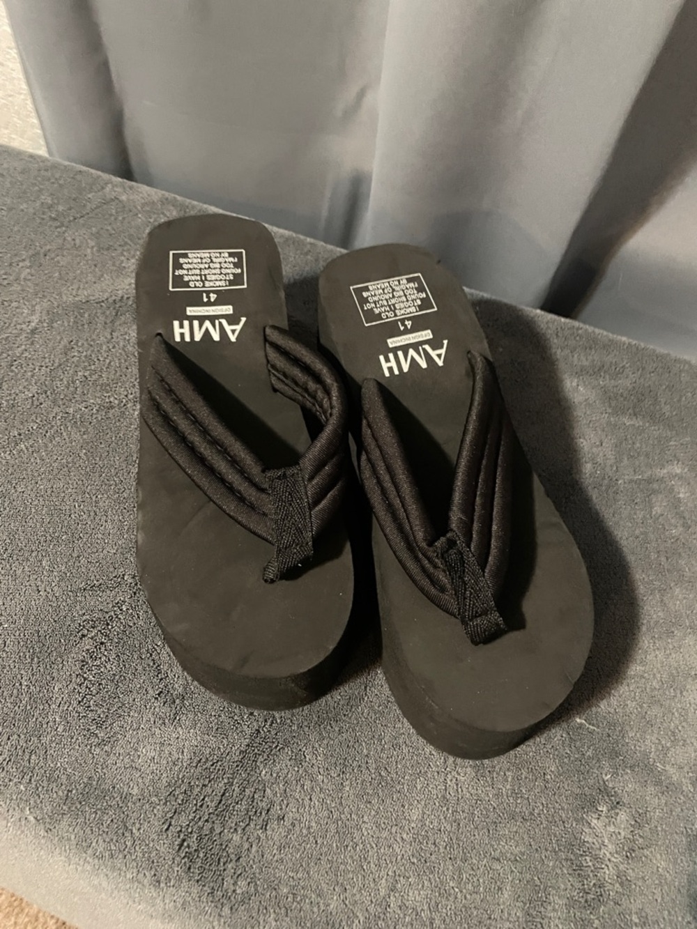 Black Women's Platform Flip Flop Sandals